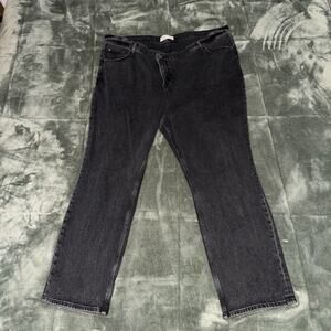 Abercrombie & Fitch The 90 Slim Straight Jeans Women 36/22 Black Ultra High Rise